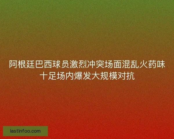 阿根廷巴西球员激烈冲突场面混乱火药味十足场内爆发大规模对抗